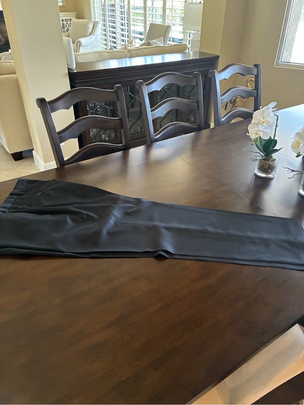 Savane Black Men's Dress Pants - Straight Leg